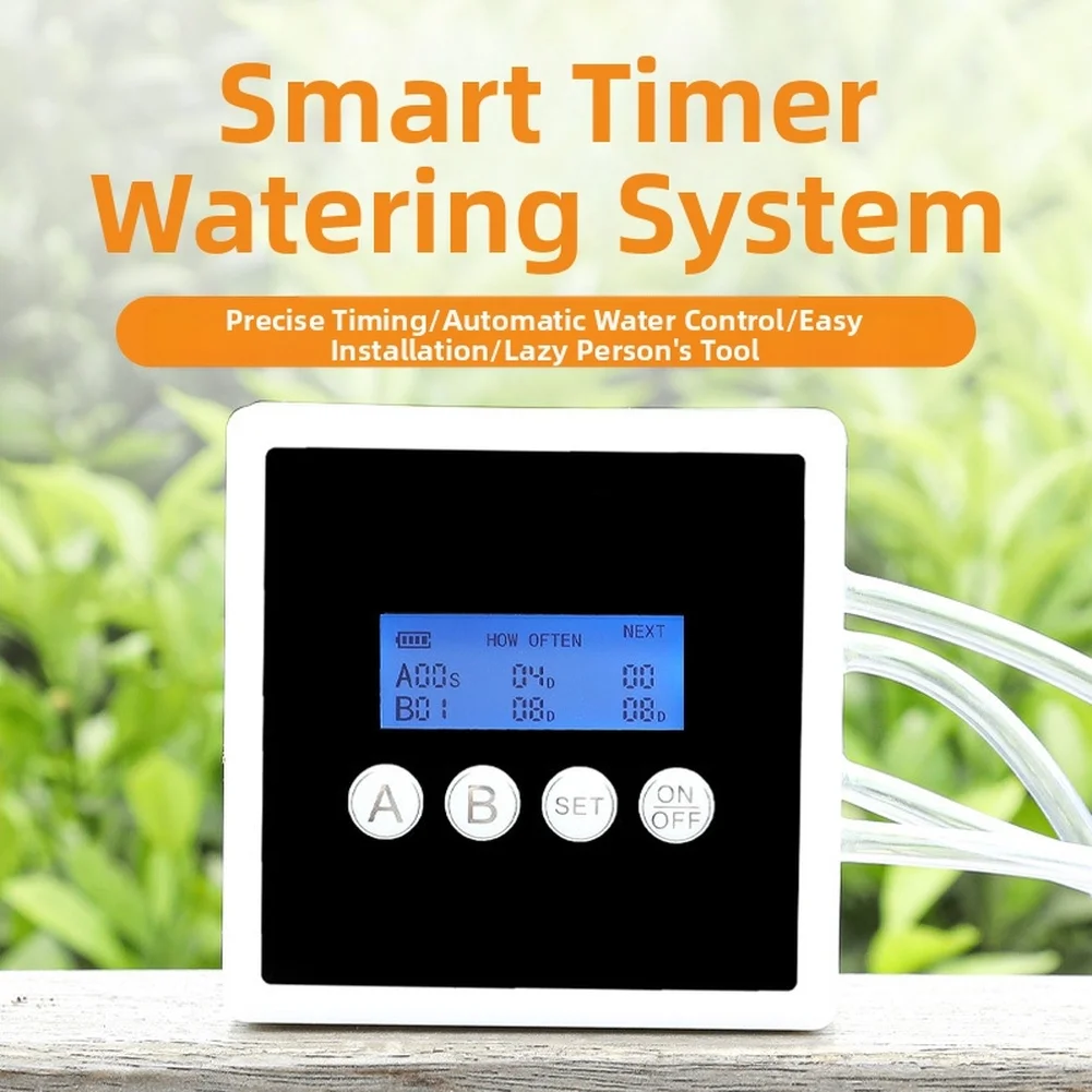 Smart Timer Dual Pump Watering Device for Indoor Gardens Balconies with Large LED Display and Easy Installation