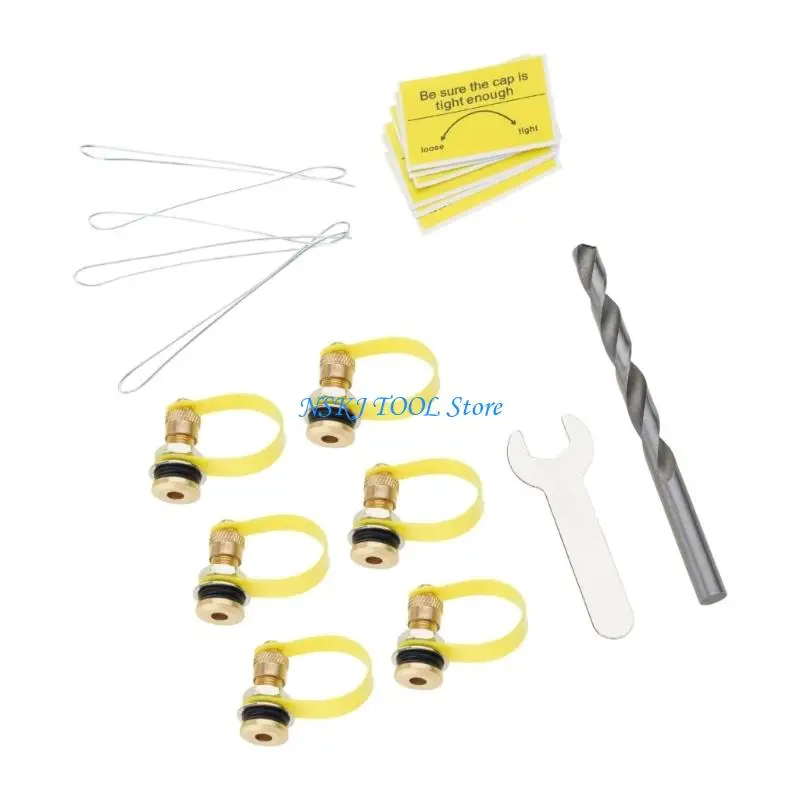 L8RC Premium Coppers Fuels Valves Set Featuring Double Rubber Seals Automotive Vent Cap Replacements