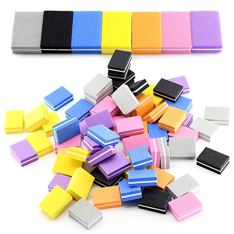 10/20Pcs Colorful Mini Nail Files Acrylic Nails Double Side 100/180 Grit Emery Boards For Professional Manicure Pedicure Tool