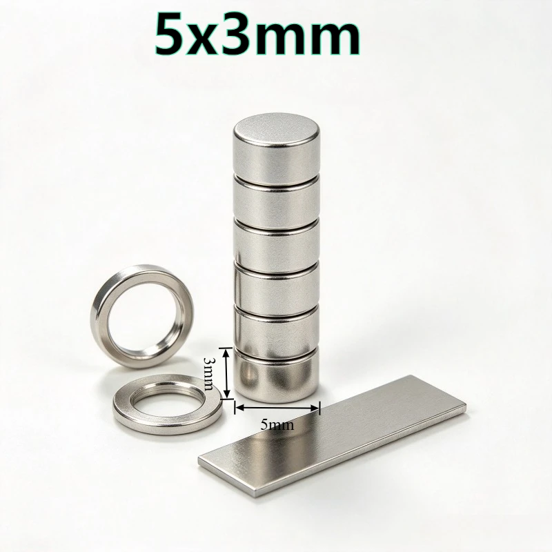 5*3mm N35 Small Round Neodymium Magnet Permanent NdFeB Strong Rare Earth Magnets for Industrial & Handmade Projects 5x3mm