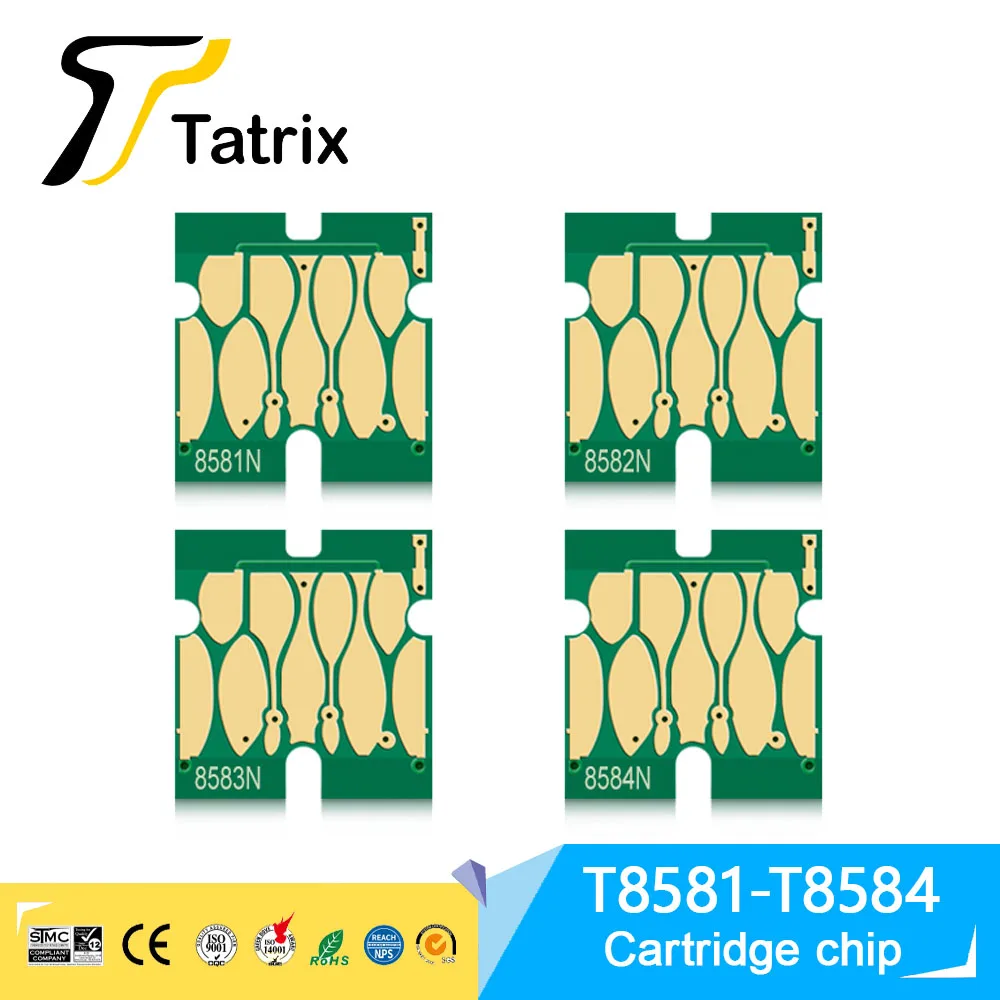 tatrix c13t858100 c13t858400 t8581 chip t8584 t8581 cartucho de tinta chip para epson workforce enterprise wf c20590 c20590 chips de impressora 01