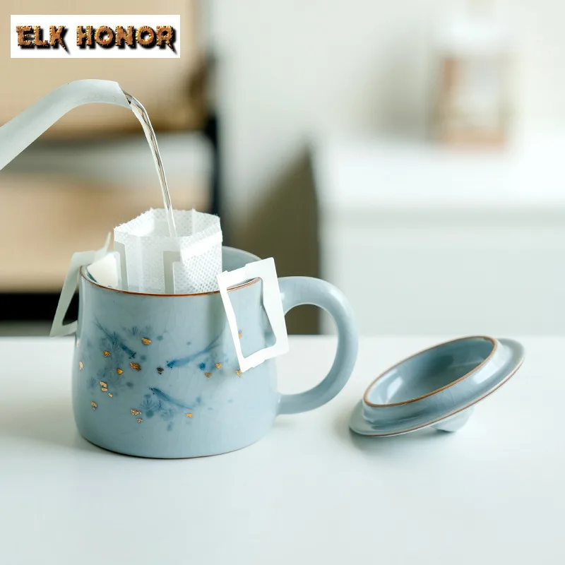 300ml Hand-painted Swimming Fish Playing Water Coffee Mug Beer Cup Afternoon Tea Mug Office Water Cup Drinkware Ornaments Craft