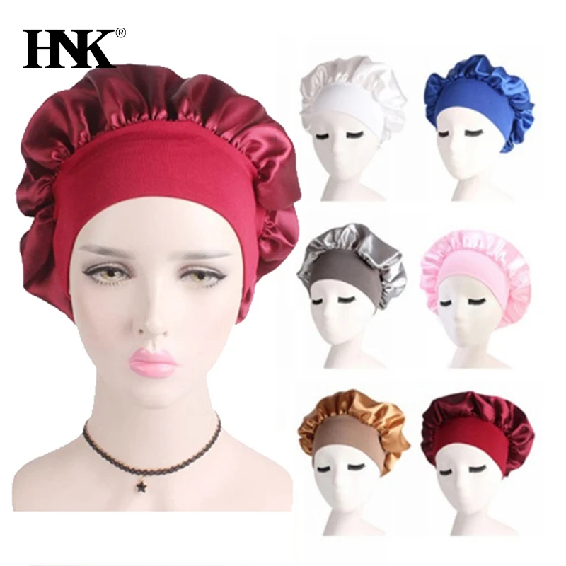 1pc Silk Salon Bonnet Caps Women Shower Sleep SCap Bath Towel Hair Dry Quick Elastic Hair Care Bonnet Head Wrap Hat Hair Style