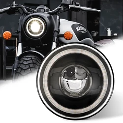 1pcs 12V 7 Inch LED Headlights DRL Hi/Lo Beam Halo Ring Amber Angel Eye For JEEP lada Niva Motorcycle Lada Offroad 4x4 UAZ