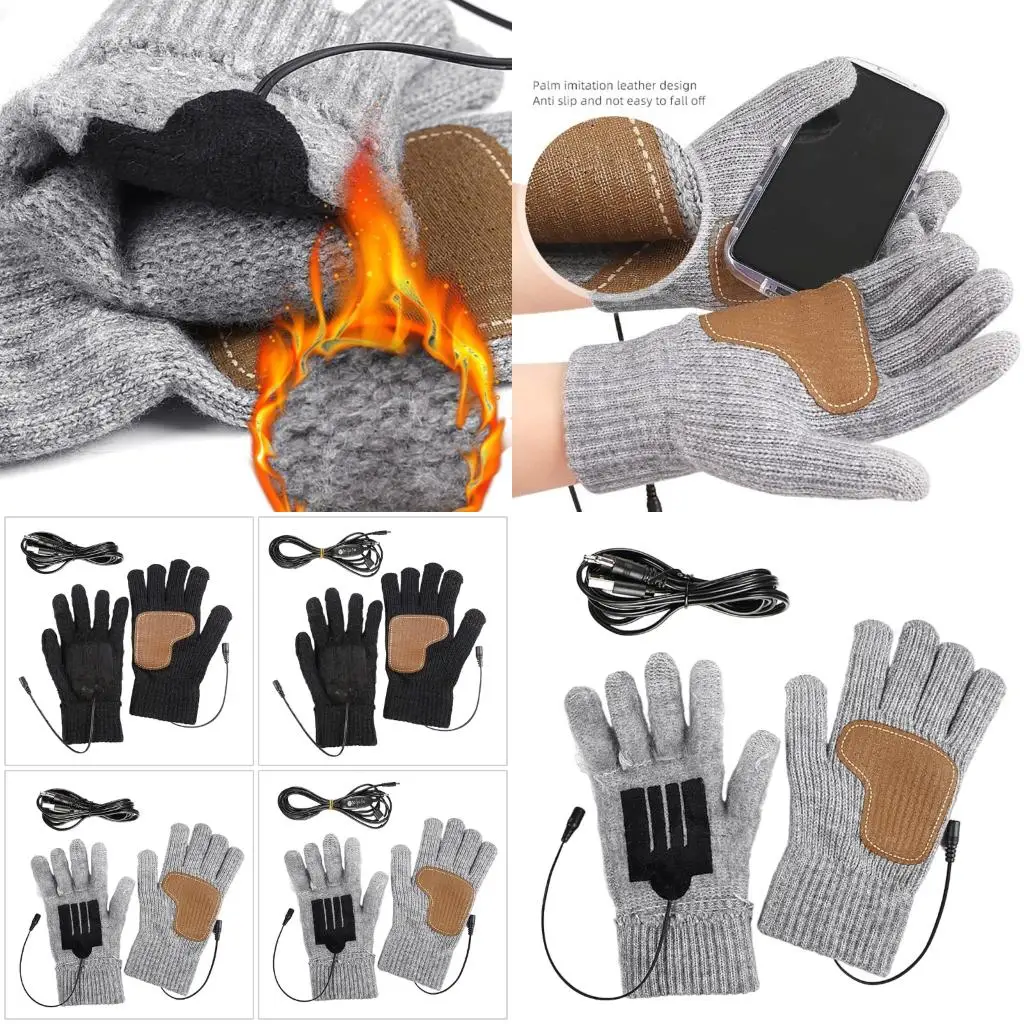 

Touching Screen Winter Cycling Gloves USB Rechargeable Heating Gloves For Skiing