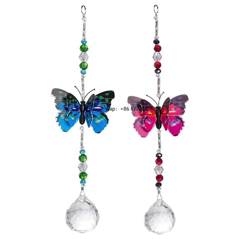

Hanging pendant butterfly car rearview mirror trim hanging decorative crystal sunlight catcher