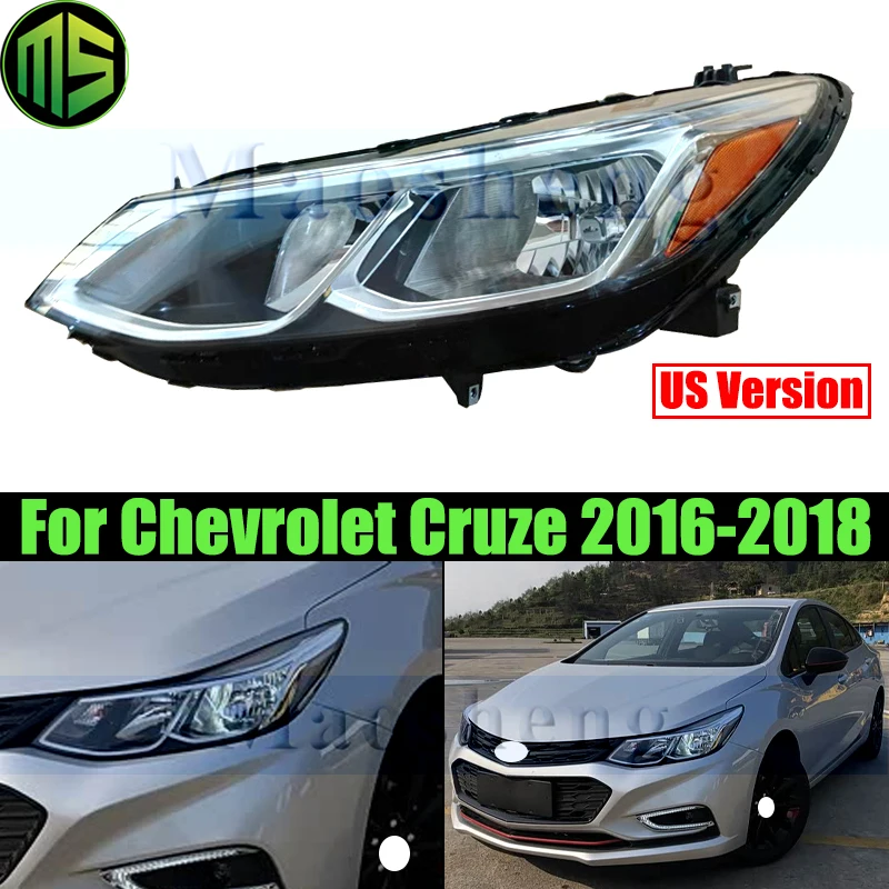 

Maosheng американская версия галогенный передний бампер головная фара для Chevrolet Cruze 2016-2018 фара передняя фара поворота