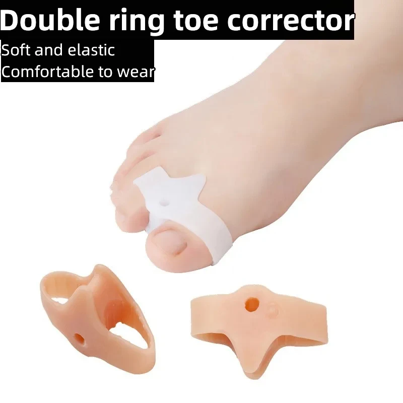 1pair Silicone Toe Spreader Separator Bunion Hallux Valgus Corrector Thumb Finger Correction Straightener Foot Care Tool