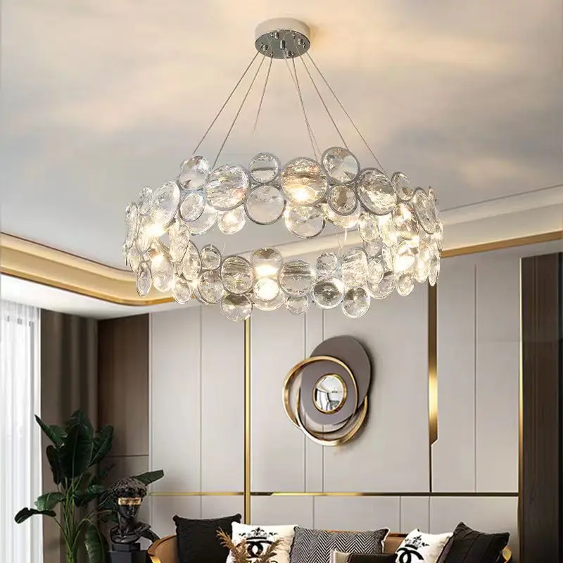 New Product Creative   Living Room Chandelier Modern Simple Crystal Bubble Bedroom Pendant Lamp