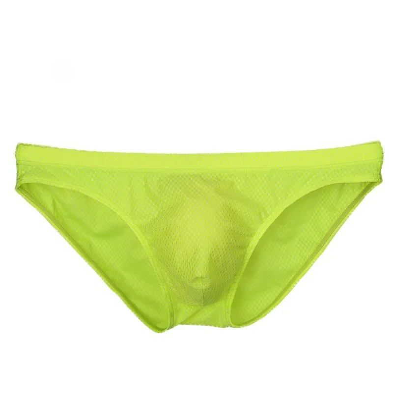 

Men's Brief Underwear Ice Silk Elastic Youth Sexy Low Waist U Convex Pouch Sports Panties Quick Dry Cool Feel Comfort Underpants