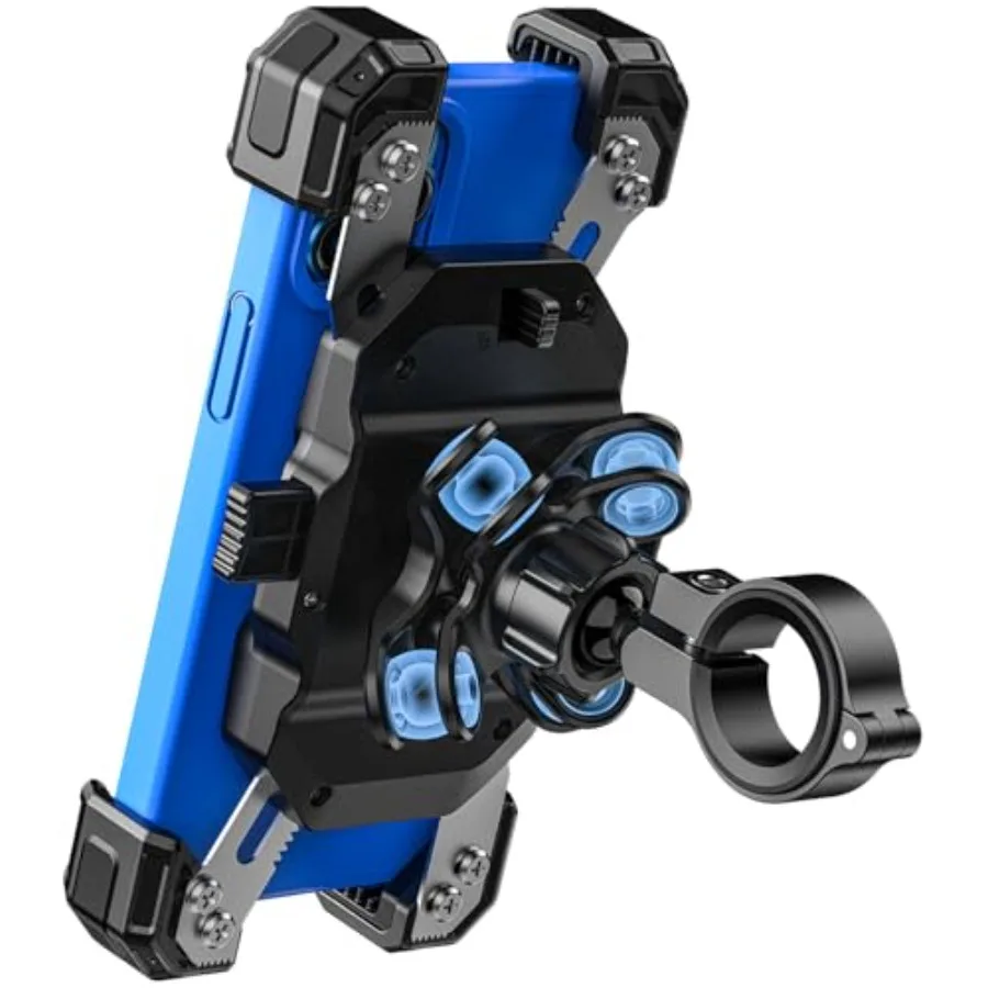 

Крепление для телефона на мотоцикле с гашением вибрации для смартфонов 5,57,2 дюйма, монтажная база на руль из алюминиевого сплава с одной ручкой