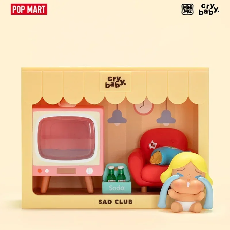 POP MART CRYBABY Sad Club Serie Anime Actionfigur 1 Stück/9-teiliges Set Blind Box Molly Figur Niedliche Schreibtisch-Dekoration Geschenk für Mädchen