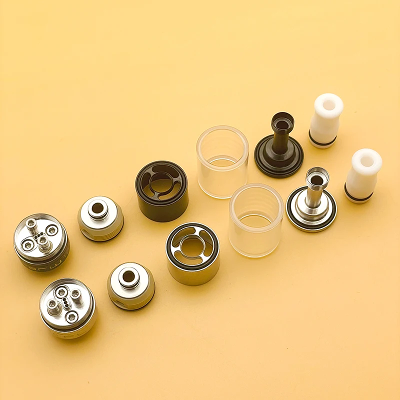 DSX Novo Dvarw 16 FL MTL RTA 316SS 2ml 16mm Atomizador reconstruível de bobina única com inserção AFC de 6 peças para 510 Vape Mod