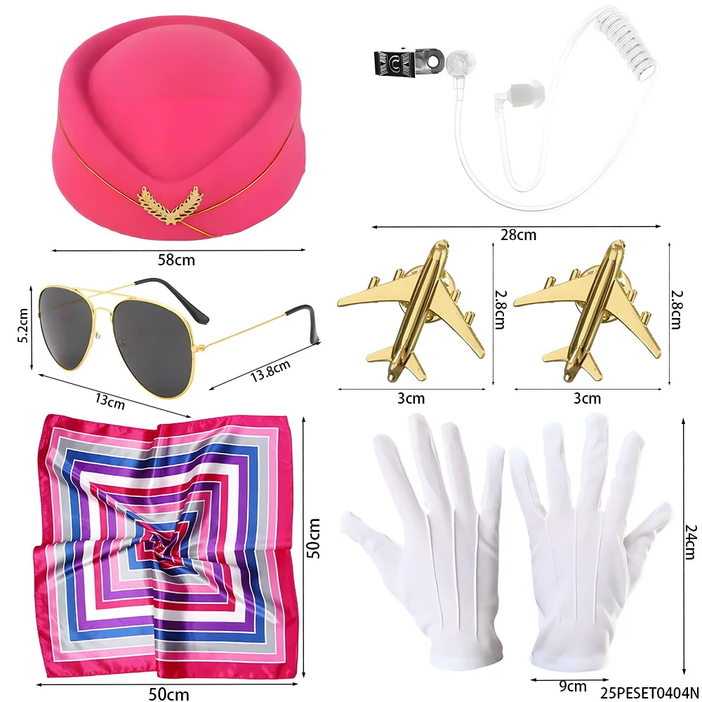 PESENAR Accessoires vestimentaires pour agents de bord : équipés de chapeaux pour agents de bord, foulards, etc. adapté à la fête de jeu de rôle