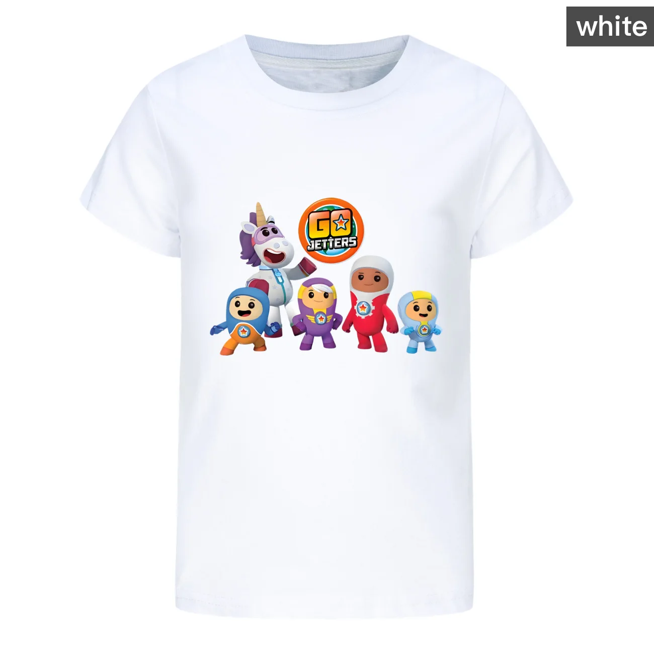 New Go Jetters T Shirt Kids Cartoon Xuli Kyan Lars Foz Clothes Toddler Girls Short Sleeve Tops Boys Pure Cotton Casual T-shirt