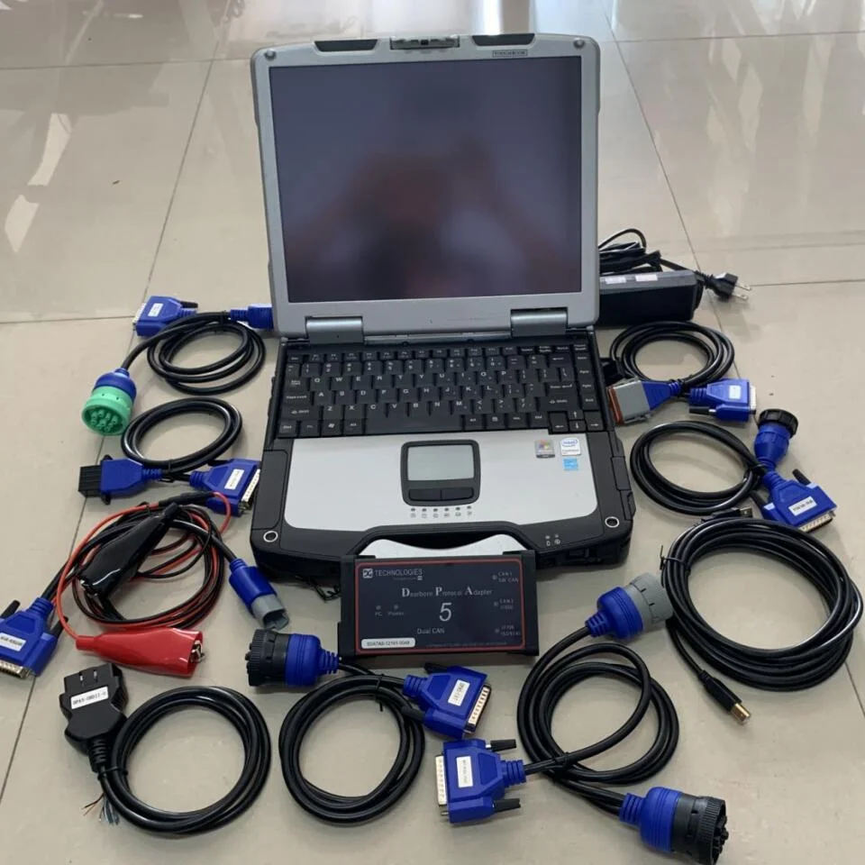 dpa5 dearborn protocol adapter 5 heavy duty truck diagnostic scanner full cable software in 90% New laptop CF30 ready to work