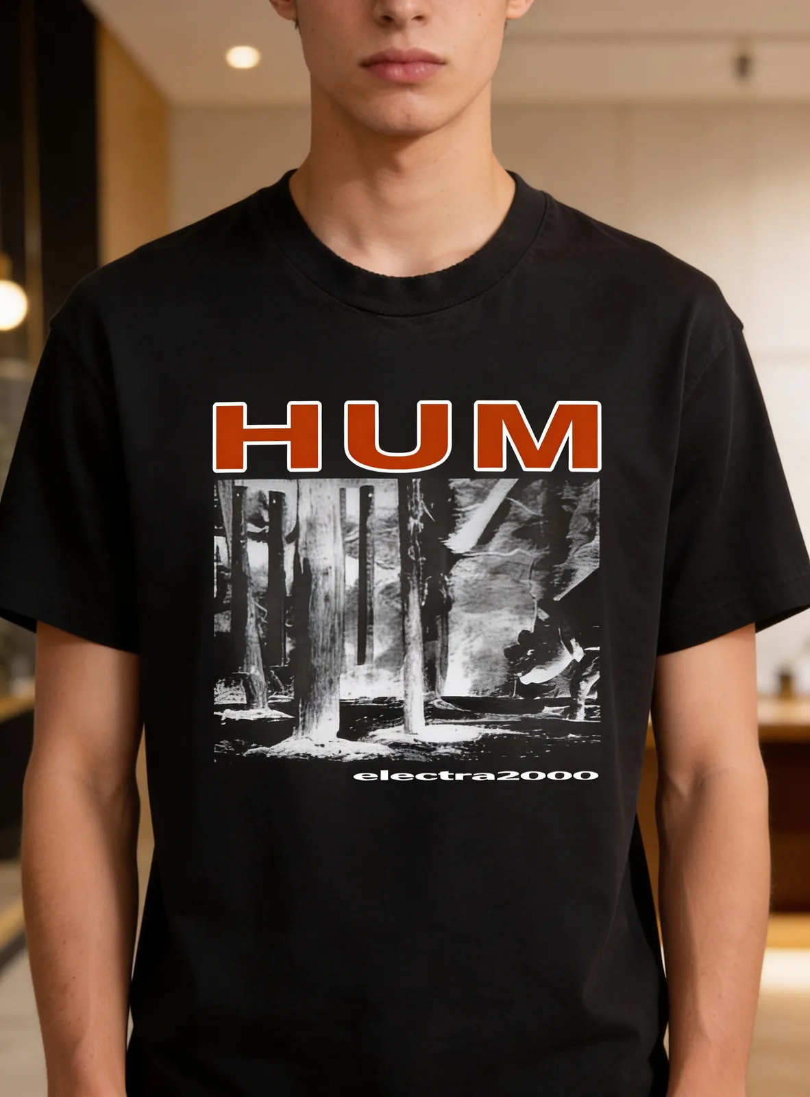 Reprint HUM Band Electra 2000 Charcoal basic Style T shirt