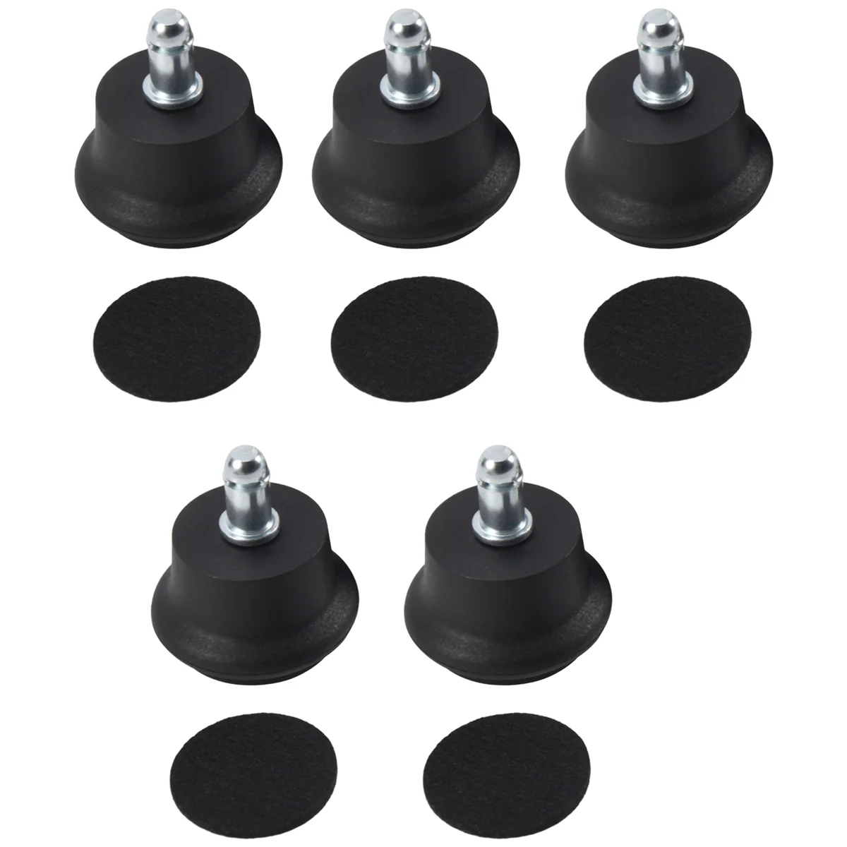 5Pcs Bell Glides Replacement Office Chair or Stool Swivel Caster Wheels to Fixed Stationary Castors, Office Chair Wheels