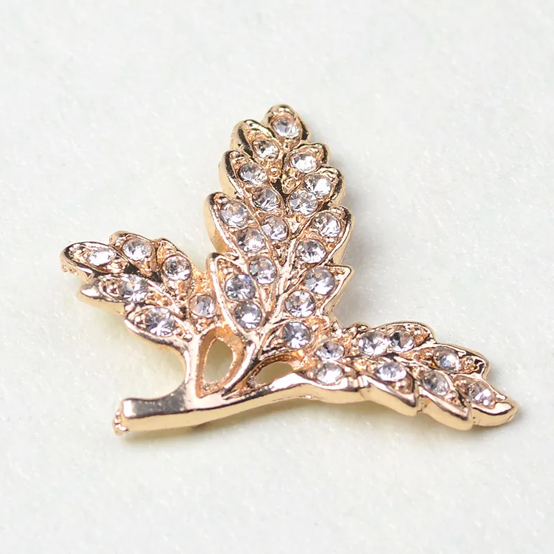 100 pieces set of handmade materials with crystal leaf jewelry pendant, headgear jewelry pendant, handmade materials