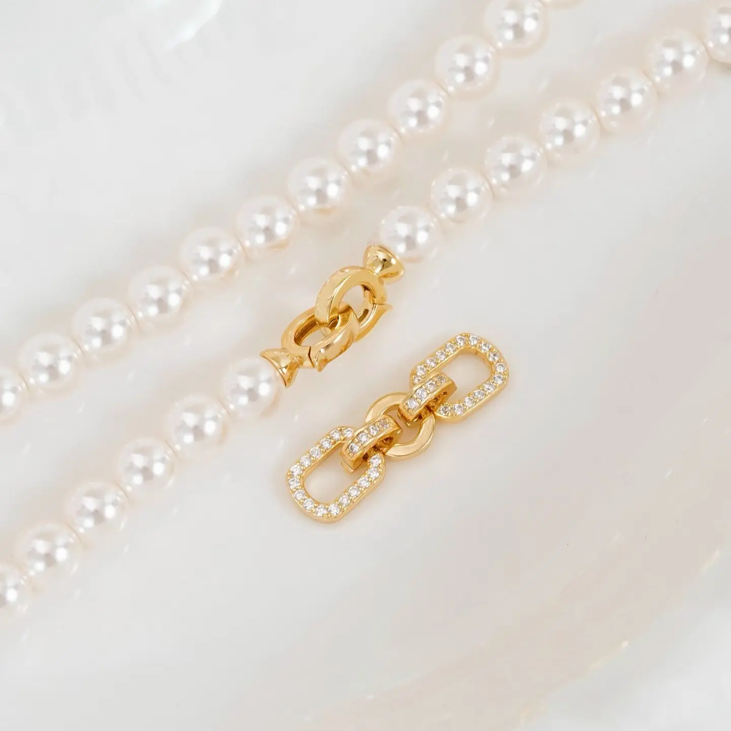 S925 Sterling Silver Necklace Bracelet Clasps and Hooks Jewelry Accessory Parts Settings Fittings for 6-10mm Pearls 3pcs/lot