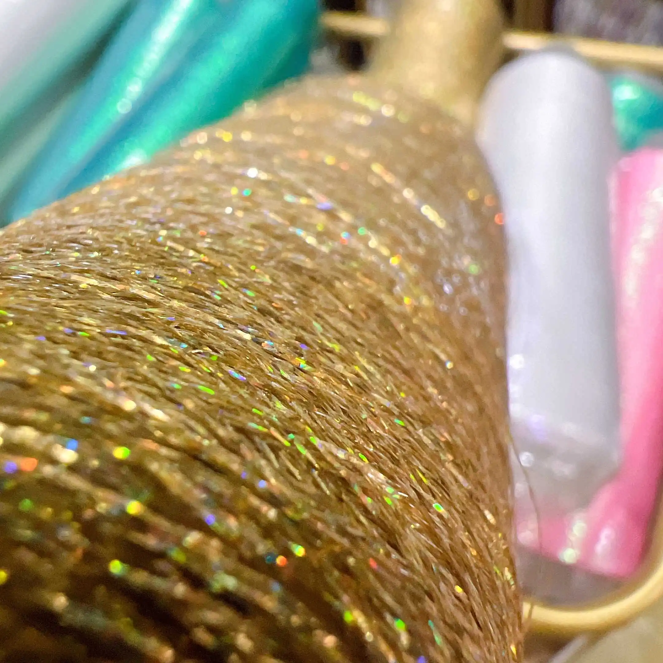 Gold and Silver Thread with Floral Shiny Silk Thread, Special Mixed Thread, Illusory Laser, Wiring Yarn, 100g
