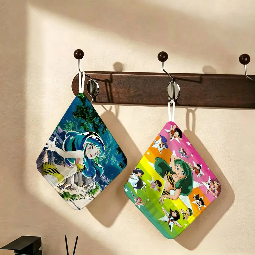Anime Game U-Urusei Yatsura Hanging Polyester Cotton Towel, Reusable Hand Wiping Cloth, Wear Resistant for Home Kitchen Sink