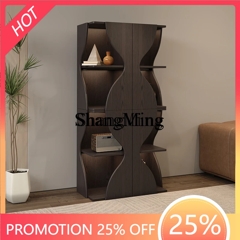 

SM Home Solid Wood Module Combination Sofa Side Cabinet Black Medieval Living Room Floor Locker