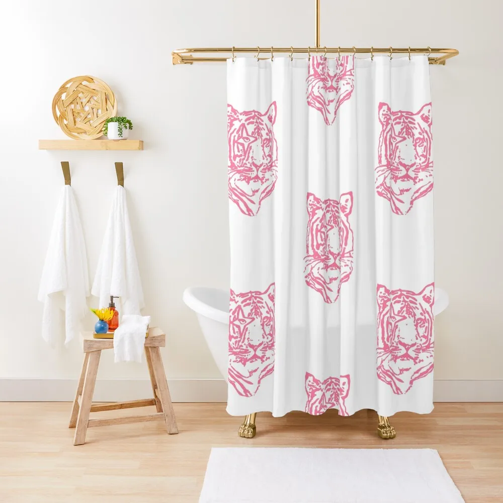 

hot pink tiger Shower Curtain Waterproof Shower Curtain Shower Curtain Set Curtain For Bathrooms