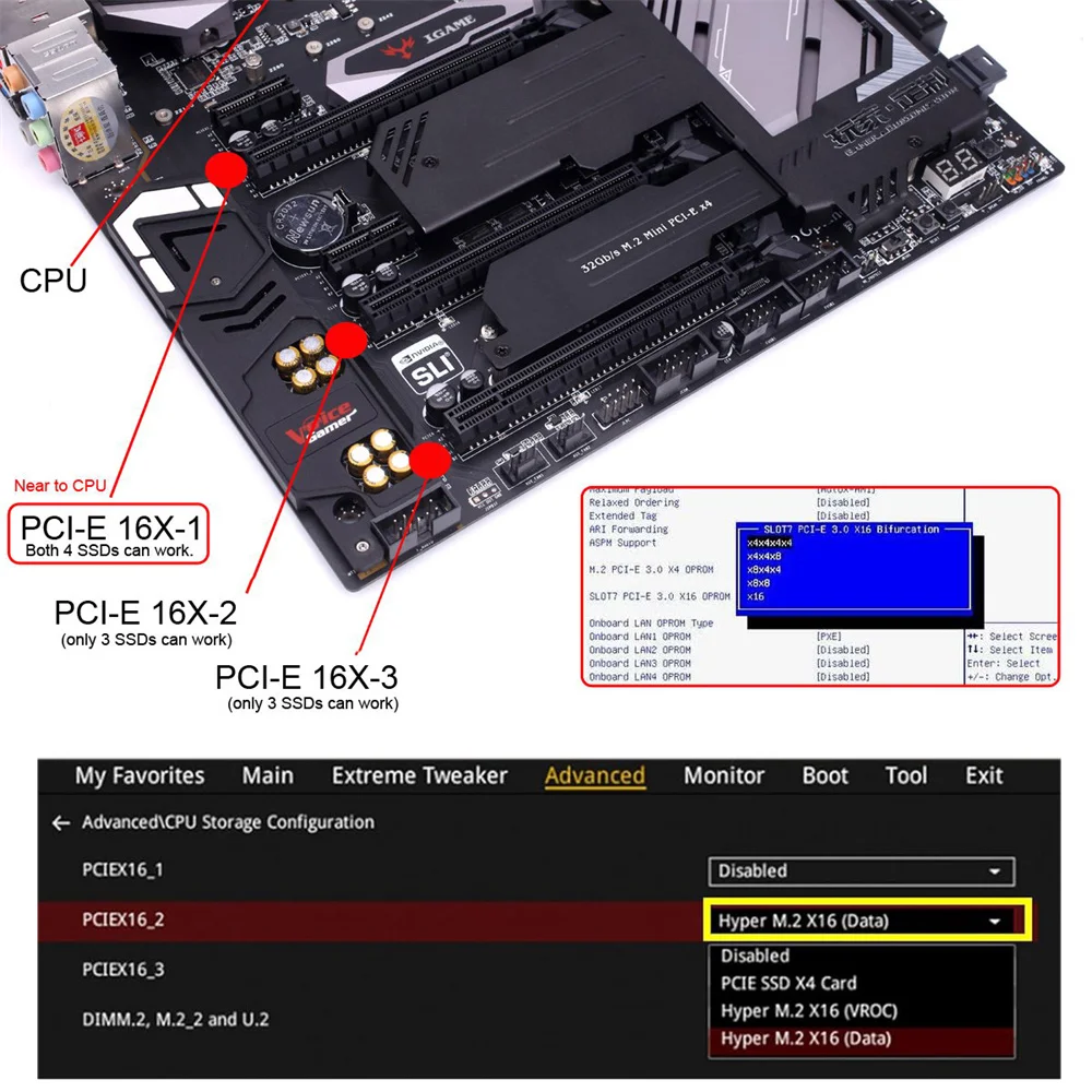 Low Profile Type Dual 2x NVME M.2 SSD to PCIE Express Gen4 X8 X16 Raid Card VROC Raid0 Hyper Adapter