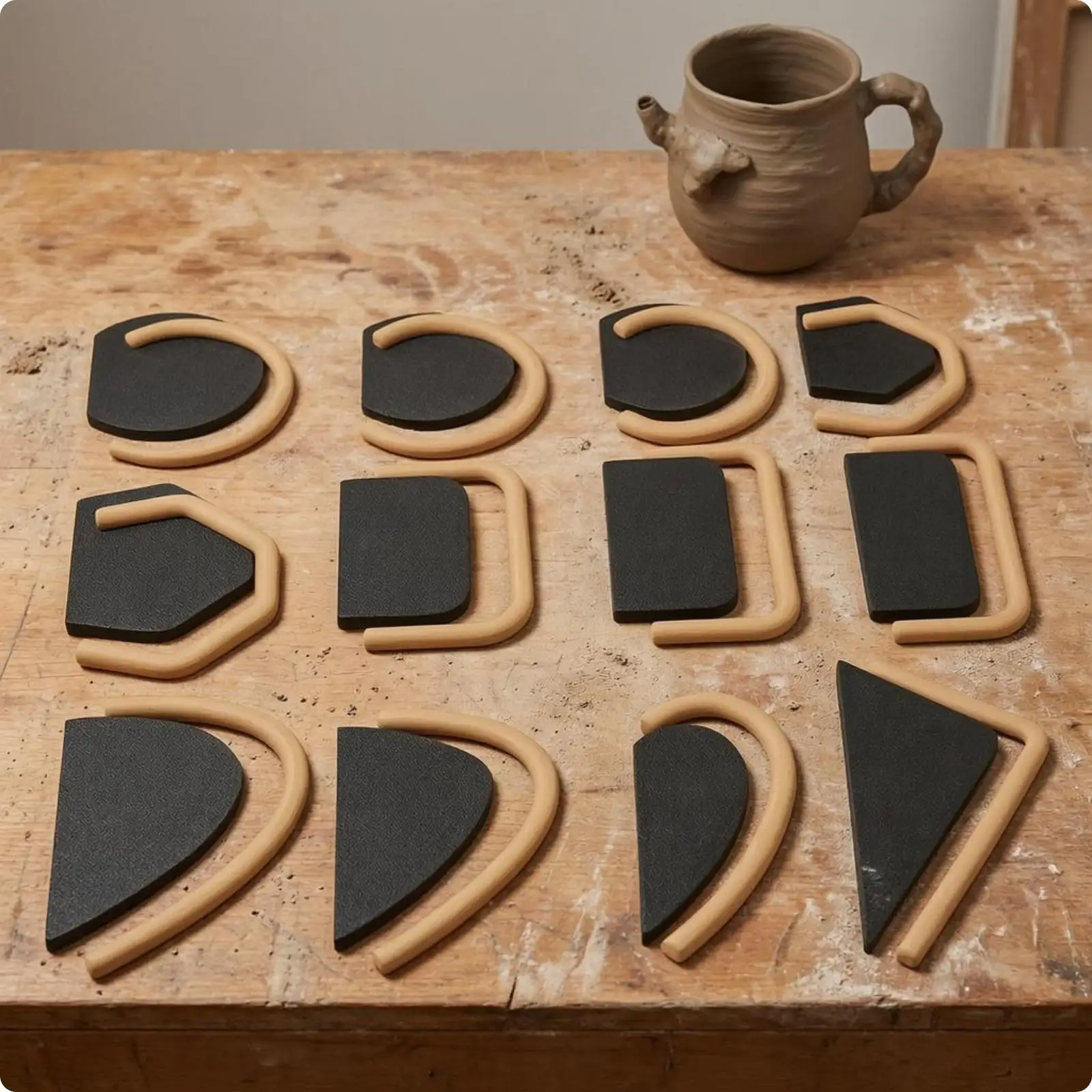 12 Pieces Mug Handle Form Tan Rim Ceramic Mug Handle Form Sturdy