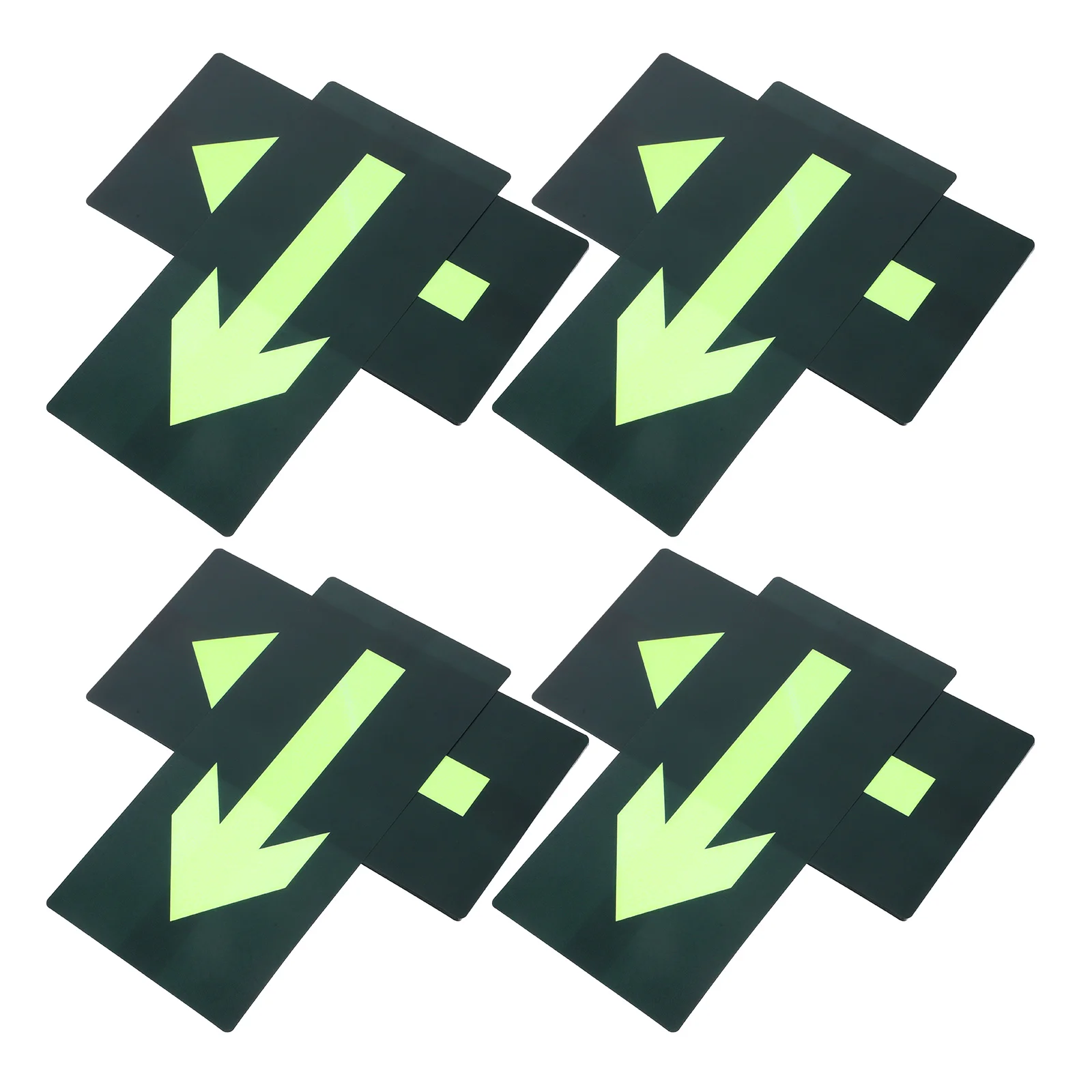 

8 pcs Glow In The Dark Waterproof Emergency Exit Self Adhesive Safety Signs Fire Evacuation Stickers For Malls Supermarkets