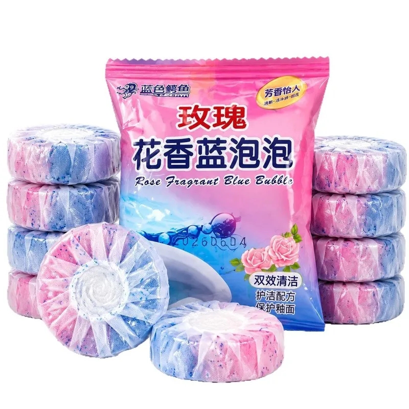 Automatic Toilet Bowl Cleaner Tablets, Long‑Lasting Blue Cleaning Blocks, Stain‑Removing Deodorant for Fresh Bathroom Odor