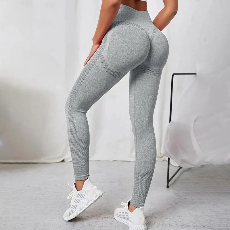 2025 New Seamless Peach Hip Yoga High Waist and Hip Lifting Chrysanthemum Peach Tight Elastic Women's Pants Outdoor Sports
