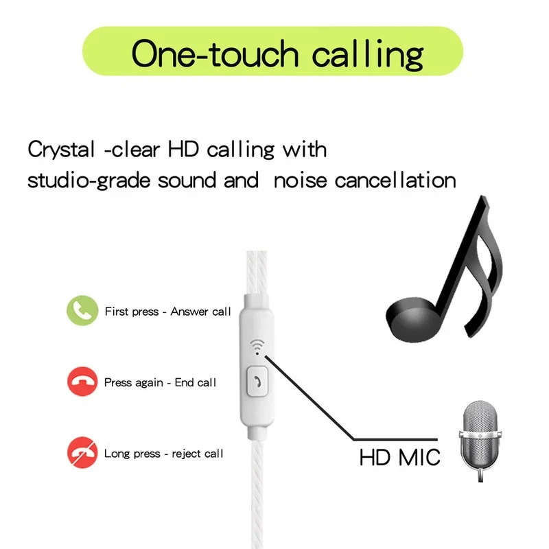 1/2/3/4Pcs 3.5mm Wired Earphone In Ear Headset With HD MIC HIFI Noise Cancel Surround Bass Headphones In-Line Control view 5