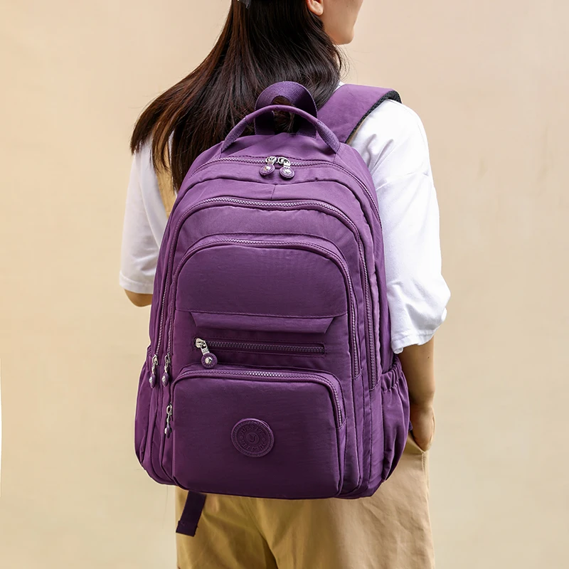 Zaino da donna di qualità zaino da viaggio in Nylon da scuola borsa da stampa floreale per ragazze borsa sportiva da trekking per donna all\'aperto