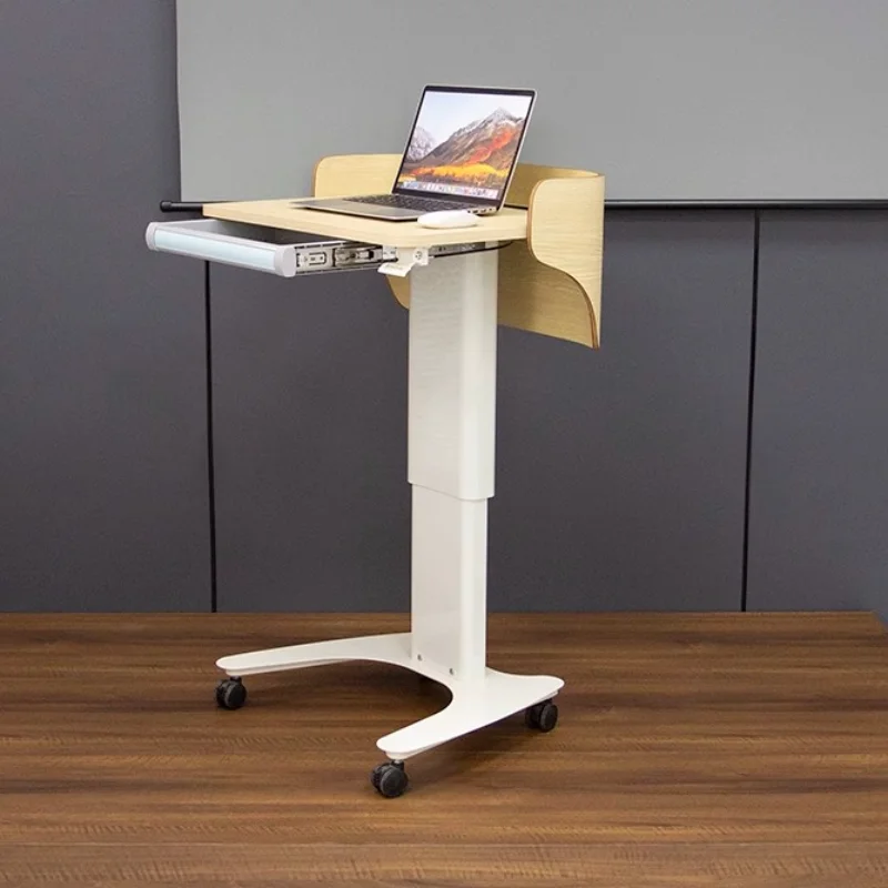 Solid wood podium Classroom Welcome podium Speech reception table Meeting room Mobile speech Lifting deskHotel conference room