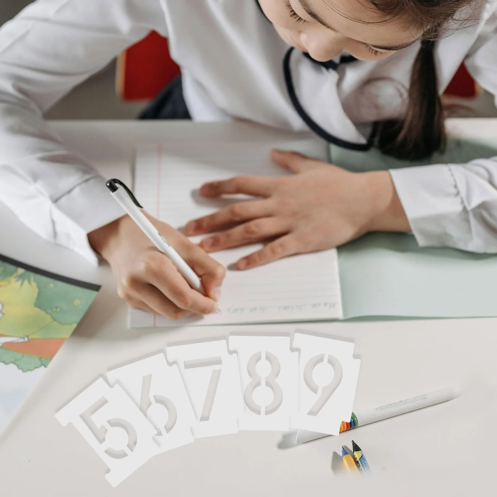 

2 Sets Painting Stencils Templates Reusable Plastic Number Stencil DIY Wall Art Decor Craft Plastic Drawing Stencils Tools