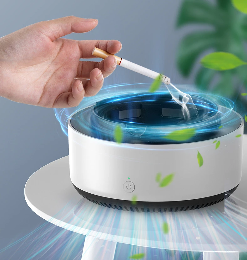 Surround Air Cleaners Electronic Smokeless Ashtray, 360 ° Direct Suction, Smokeless Ashtray, Secondhand Smoke Air Filter for Hom