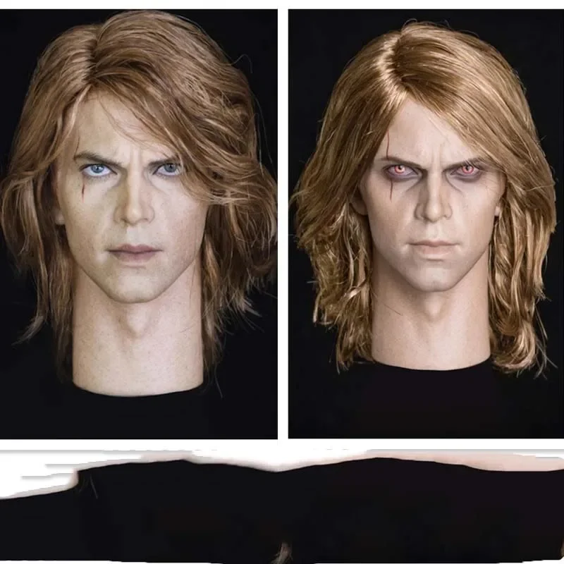 Realistyczna głowa męskiej figurki w skali 1/6 - styl inspirowany żołnierzem wojskowym i bohaterem science fiction, pasująca do 12-calowego ciała figurki akcji, akcesorium do zabawki.