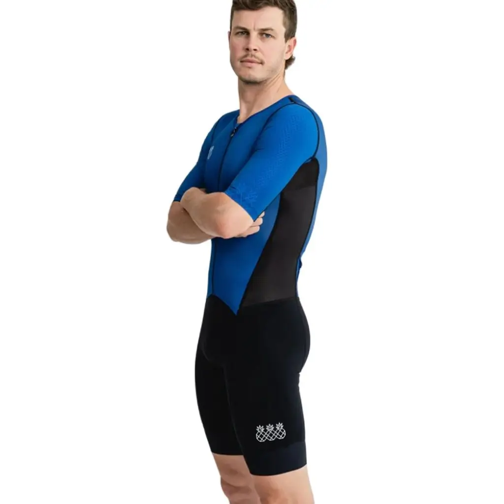 2023 Mens Triathlon Race Suit  Short Sleeve Tri Suit Cycling Skinsuit Thin Pad Jumpsuit Pro Team Swiming/Runing/Cycling Clothing