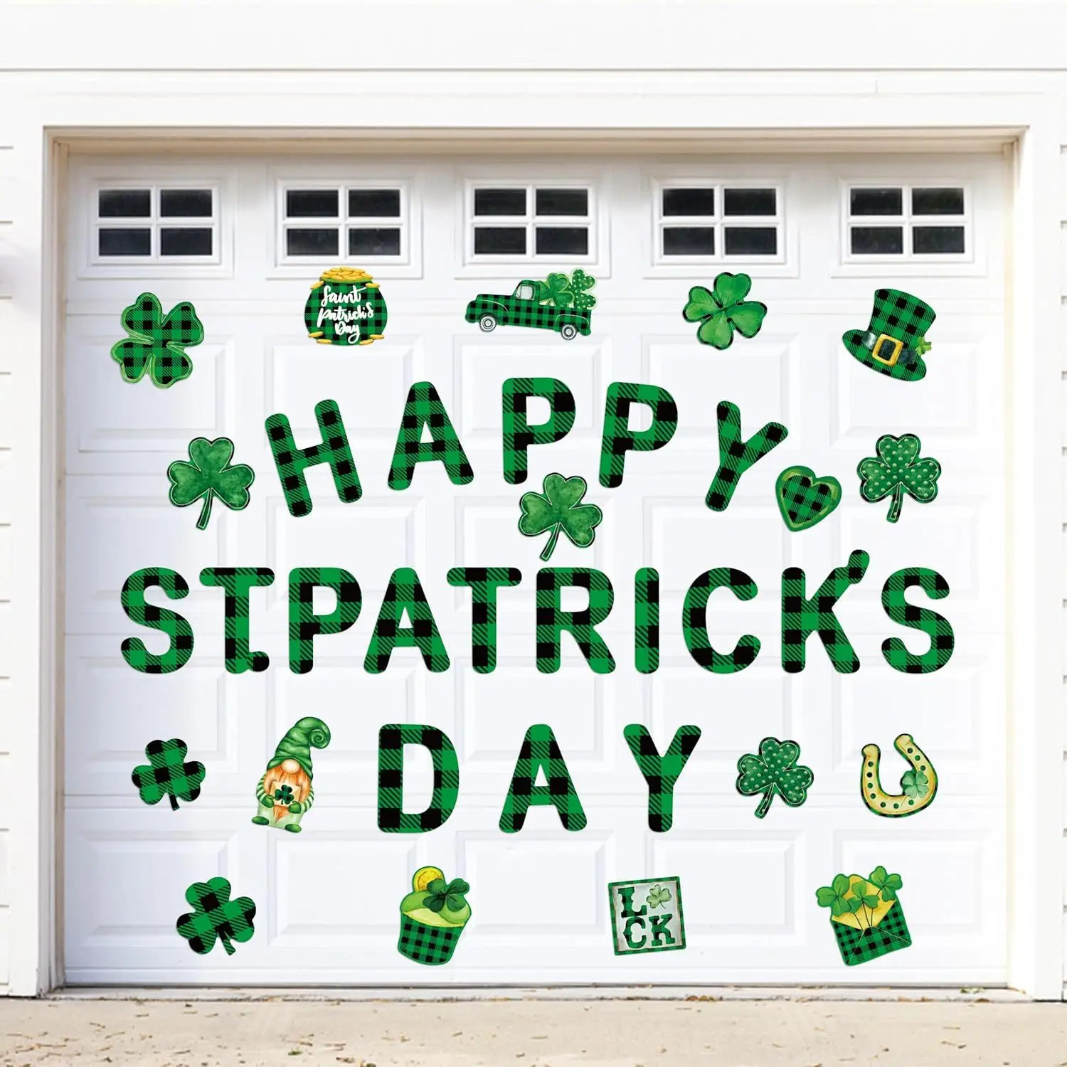 35-Piece St. Patrick's Day Magnetic Decor Kit for Garage Doors Holiday Removable Magnets with 'St. Patrick's Day Cheer' Banner F