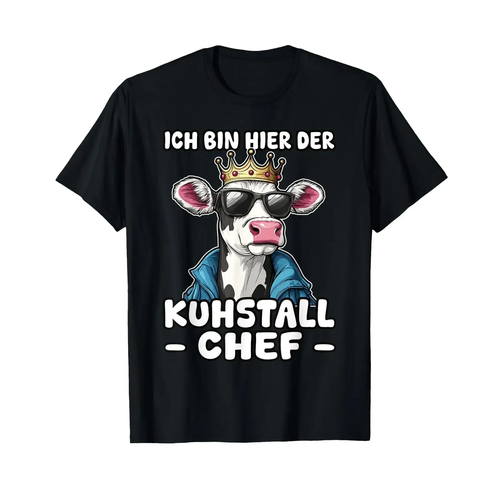 T Shirt with German Text quot Kuhstall Chef Leadership Farmers Dairy vintage Washed streetwear homme Unisex graphic