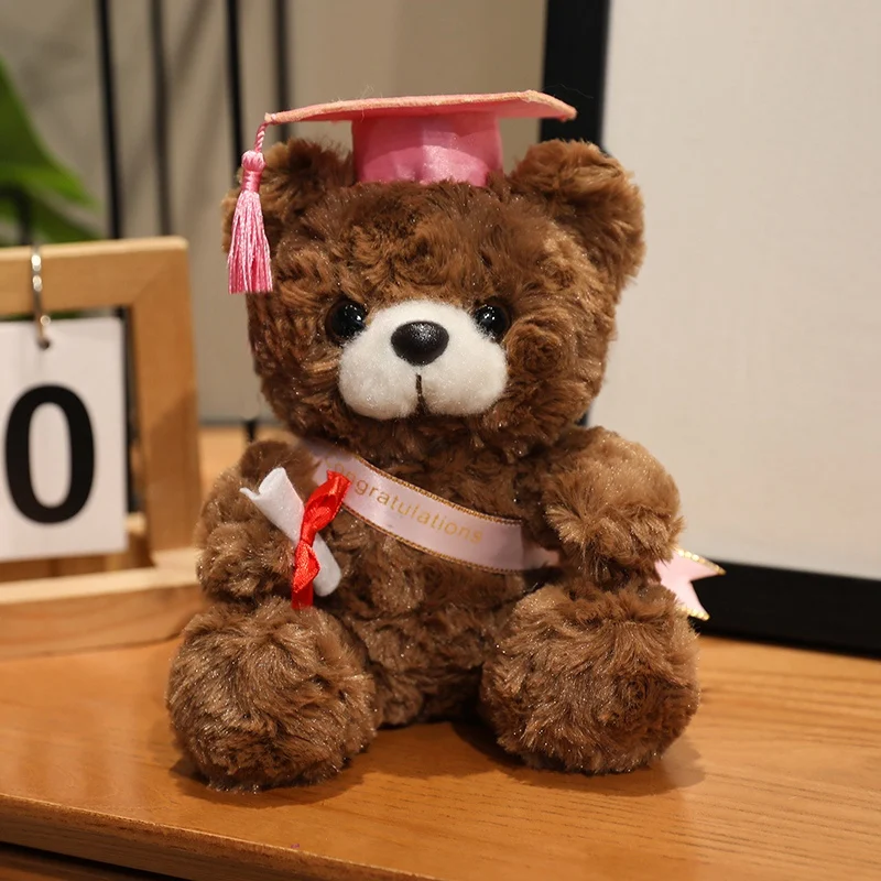 18 cm Dr. Bear süßes Plüschtier, klein, hellbraun, Teddy-Kleidung, Arzthut, Puppe, Abschlussgeschenke – Detail 8