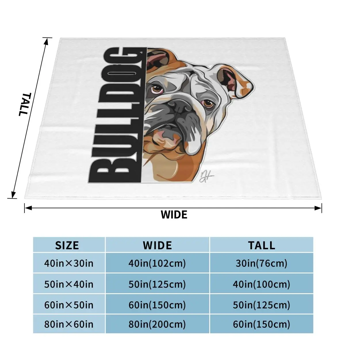 Funny English Bulldog Dog Dogs Blankets Soft Warm Flannel Throw Blanket Cover for Bed Living room Picnic Travel Home Sofa