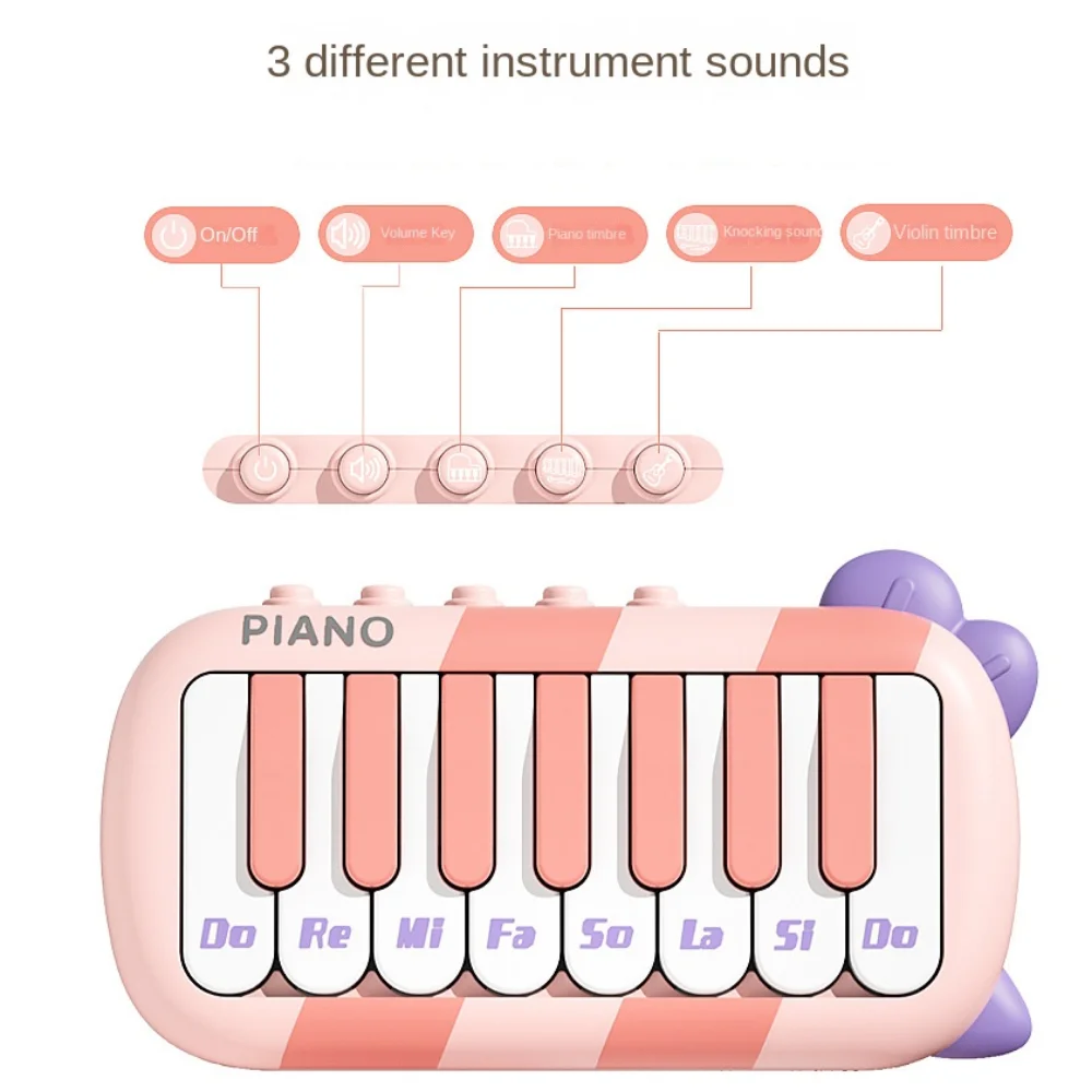 1pcs Early Education Mini Simulation Electric Keyboard Learning Music Electronic Piano Toy Multifunctional Light Instrument Toy