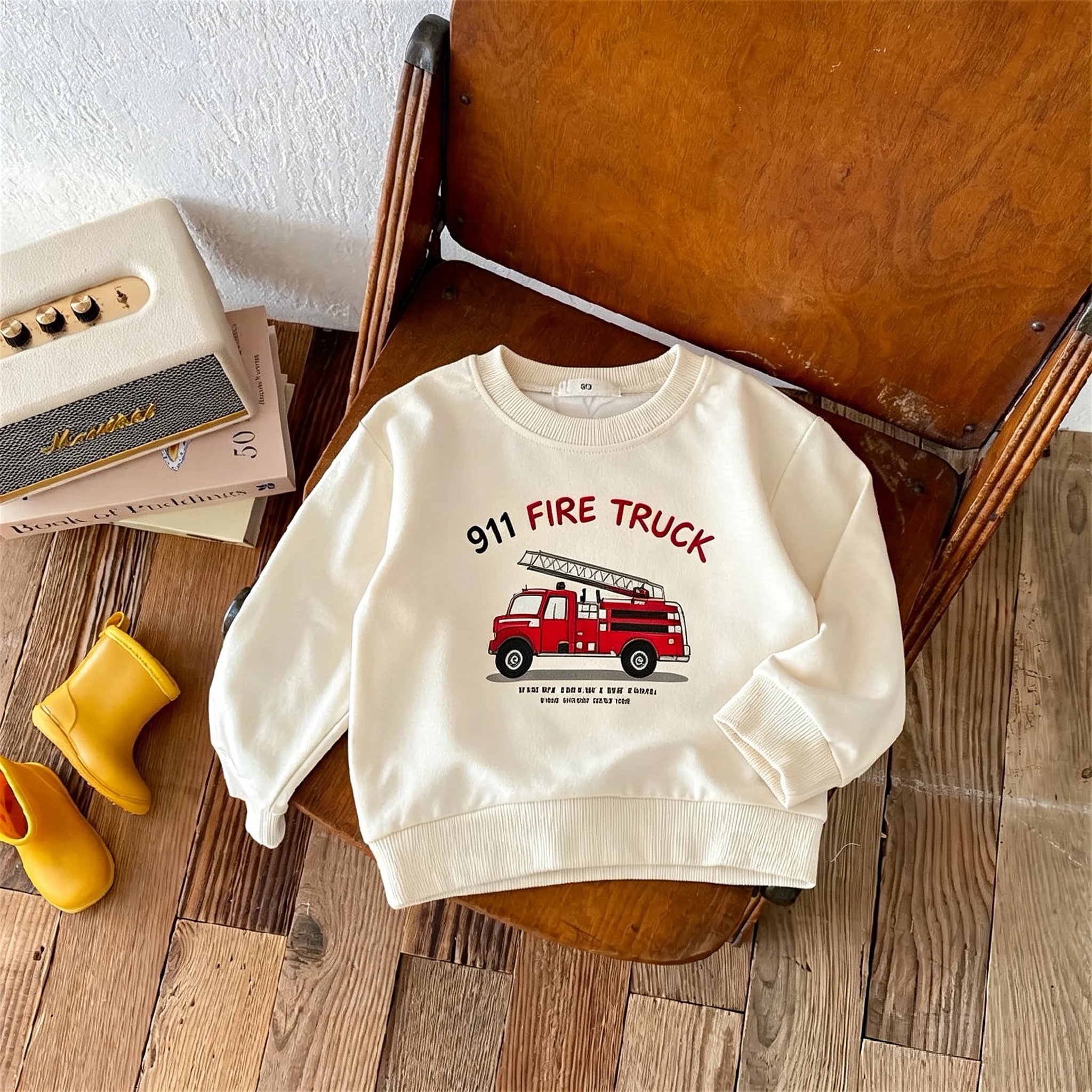 Children's Clothes Sweatshirt Simple Fashion Print Kids Long Sleeve Tops Korean Casual Round Collar Pullover Hoodie Spring/fall