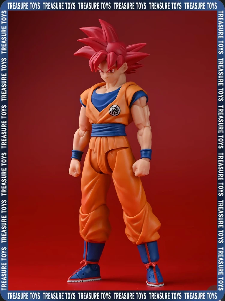 Original Bandai S.H.Figuarts Son Goku Actionfiguren Dragon Ball Super Saiyan God Anime Figur Goku Plastikspielzeug Gratis Geschenk
