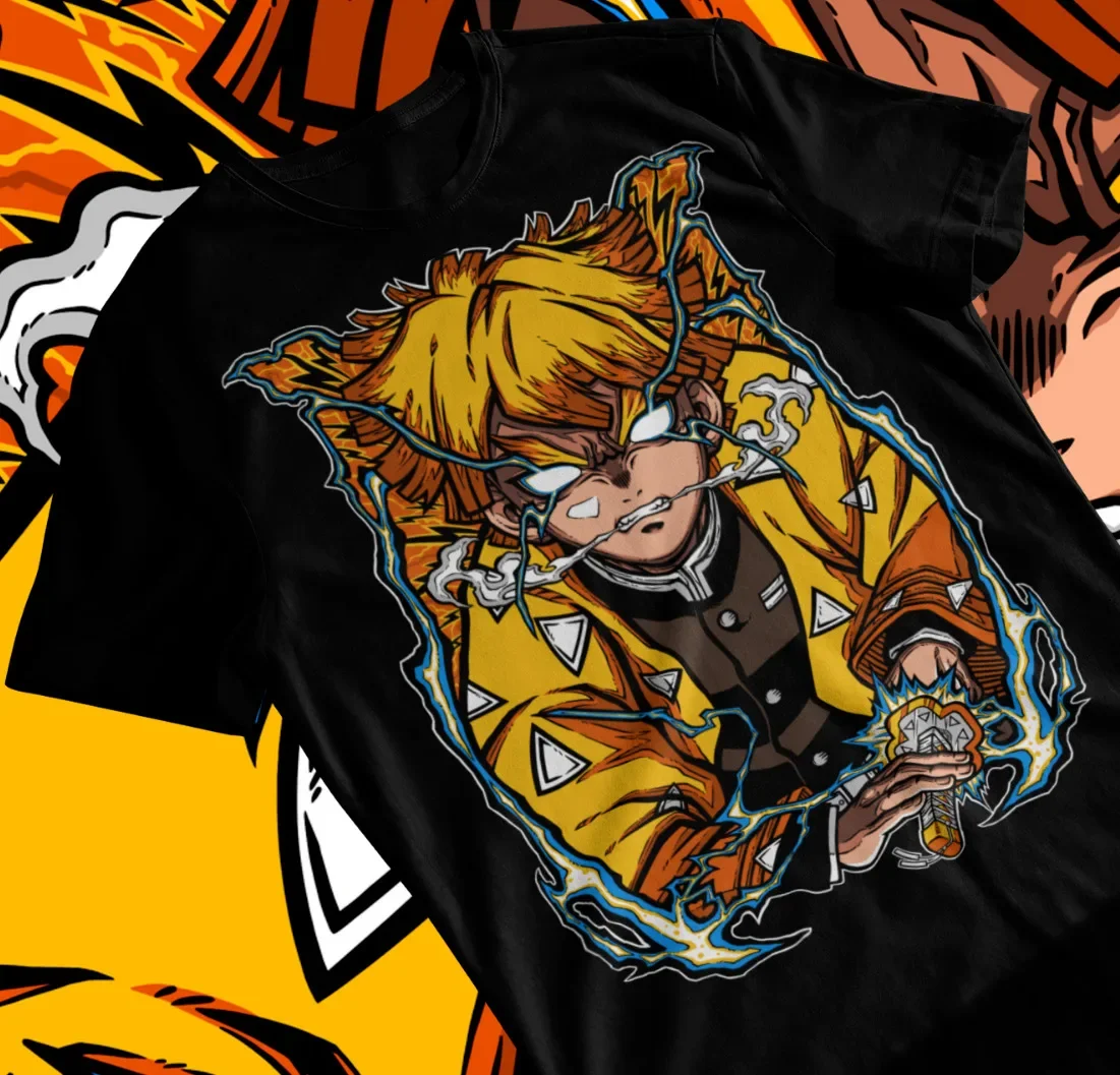 

Zenitsu Demon Slayer Anime T-Shirt Unisex Shirt Agatsuma Thunder Multiple Colour