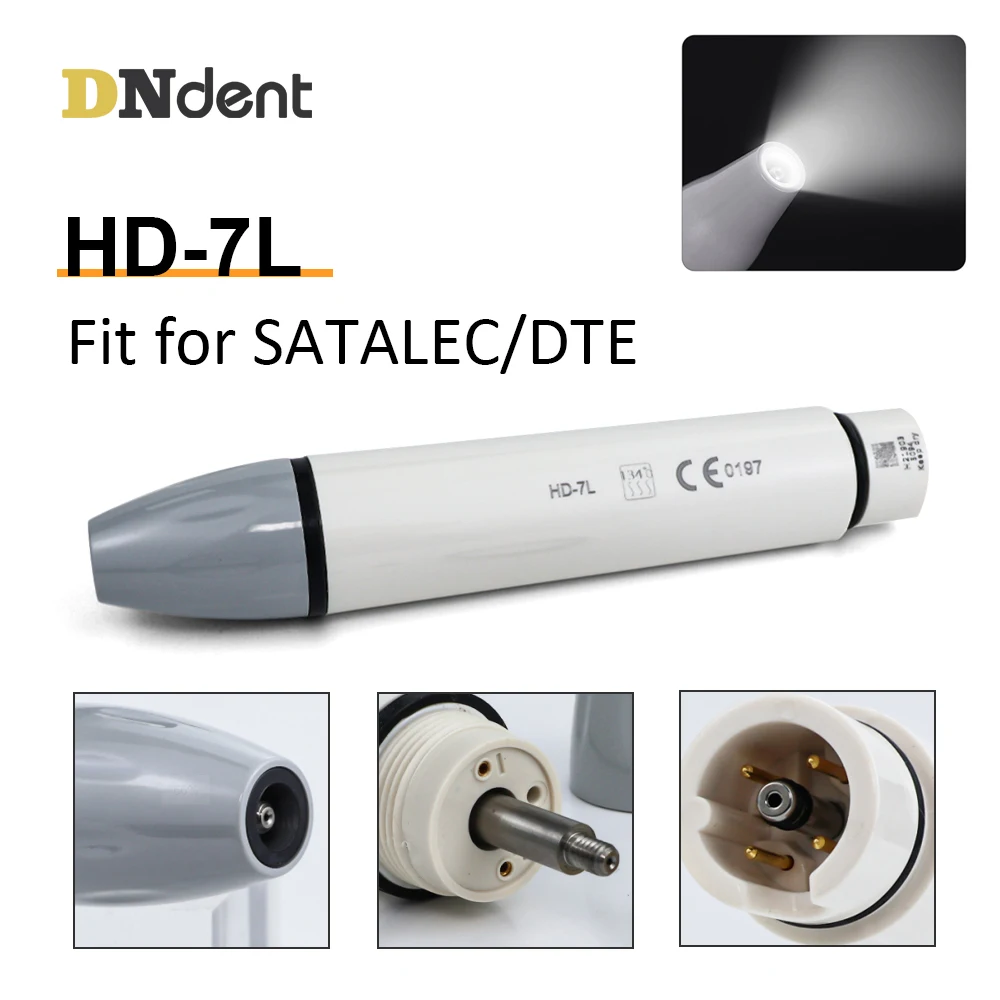 

Dental Ultrasonic Scalers with LED light HD-7L Handpiece fit D*E S*telec Tips Tube Detachable teeth whitening tools