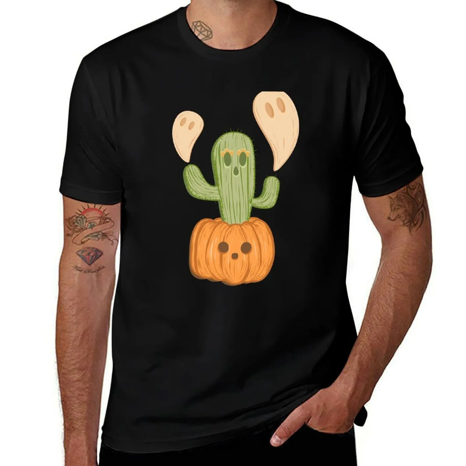 prick or treat pumpkin cactus ghost T-Shirt cotton t shirts high quality T-Shirt